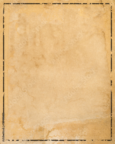 Old paper with patterned vintage frame - blank for your design