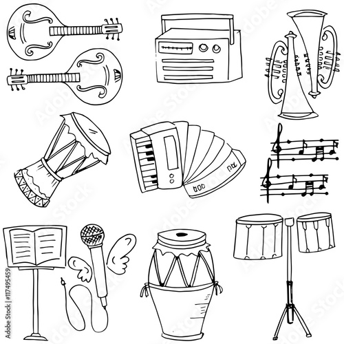 Stock music set doodles