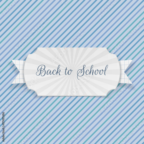 Back to School Text on Emblem with Ribbon