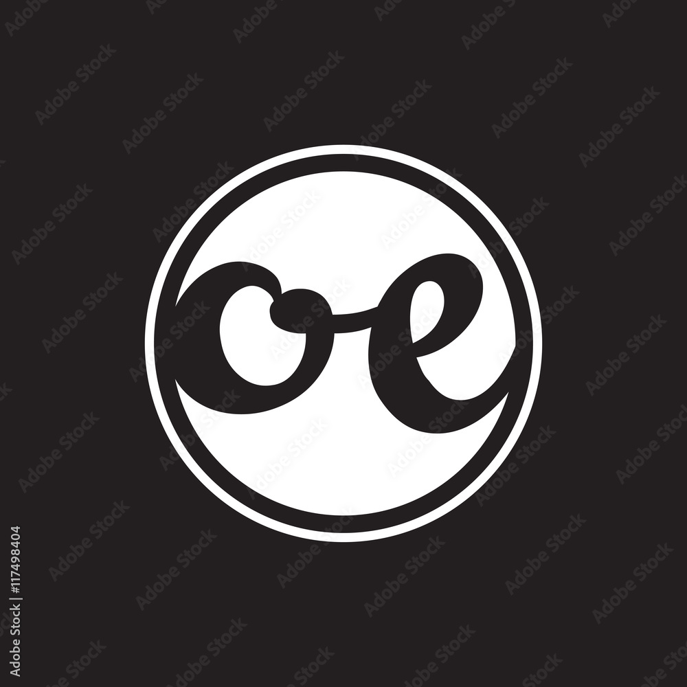 Fototapeta premium initial letter logo circle with ring white