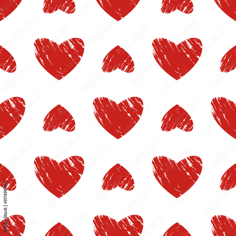 Heart seamless pattern. Grunge background. Heart seamless pattern. Grunge background.