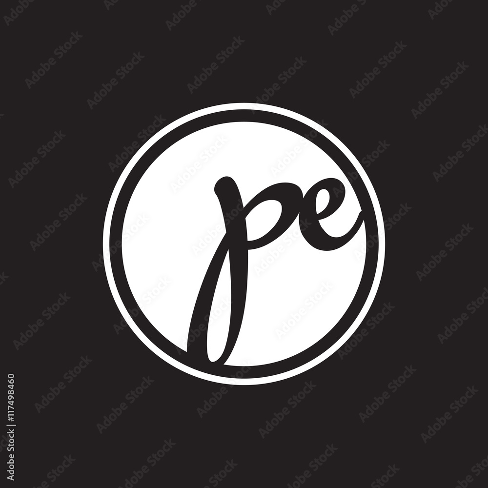 Obraz premium initial letter logo circle with ring white