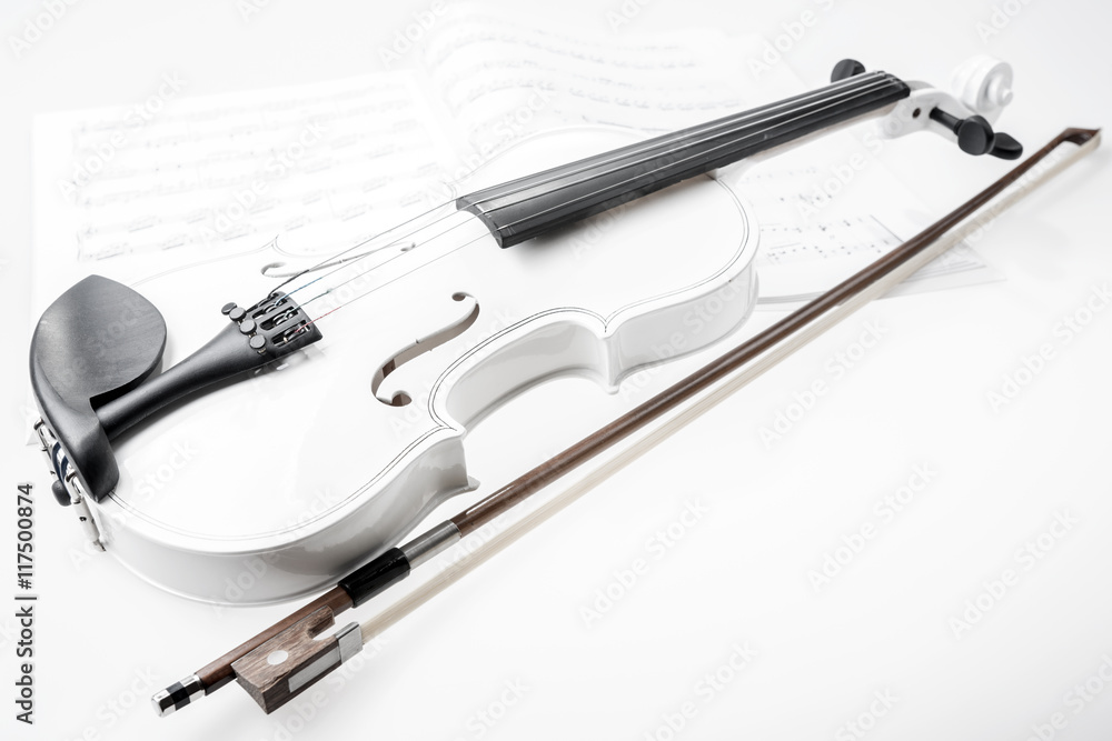 Naklejka premium Weiße Violine isoliert