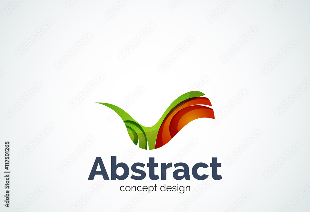 Fototapeta premium Abstract wave logo template, smooth motion concept