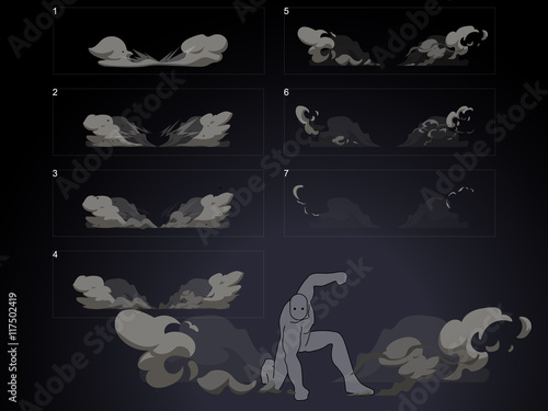 Superhero landing effect animation.