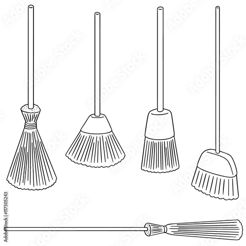 vector set of broom