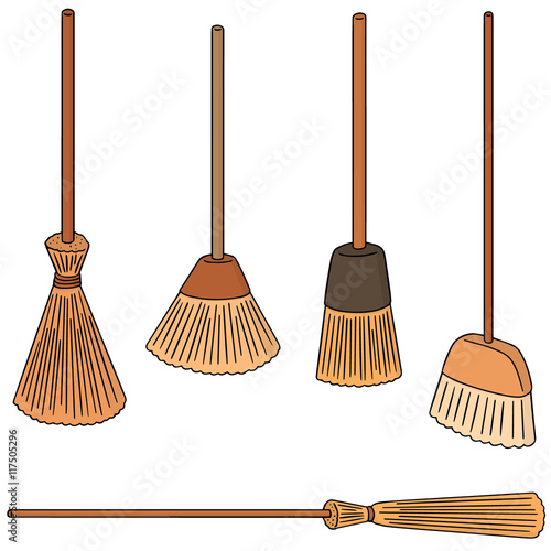 vector set of broom
