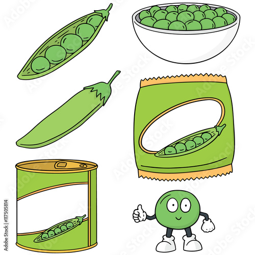 vector set of green pea