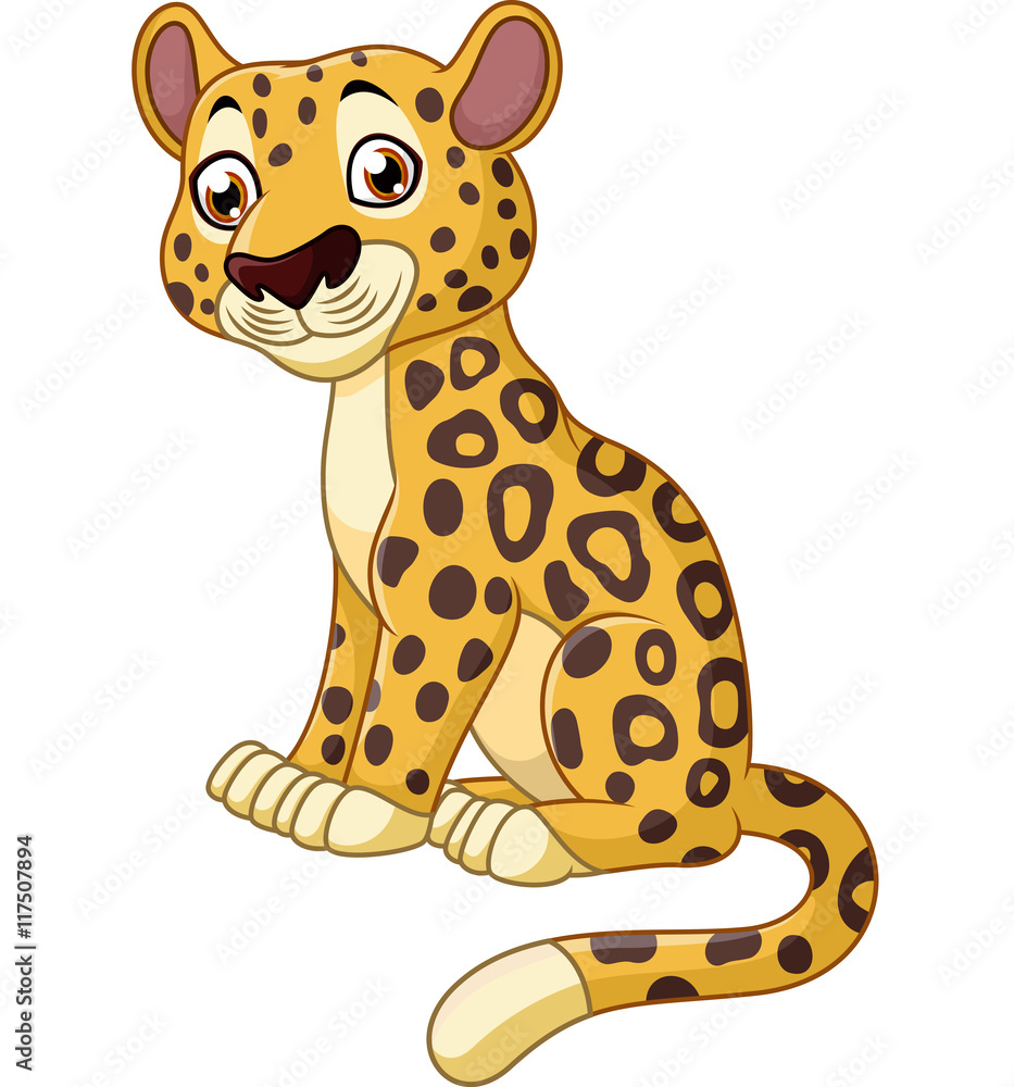Naklejka Cute cheetah sitting