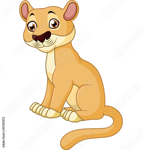 Fototapeta Naklejka Na Ścianę i Meble -  Cute lion sitting 