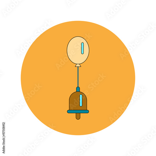 Back to School and Education Vector Flat Design bell and balloon