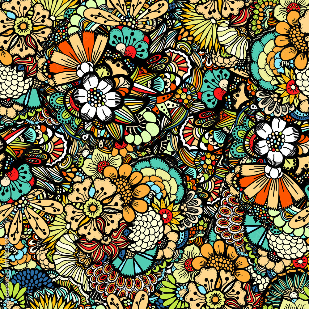 Flowers seamless pattern Flowers seamless pattern