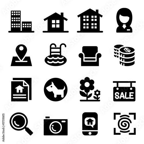 Real estate icons set