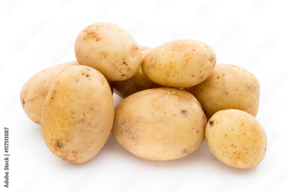 New potato isolated on white background. New potato isolated on white background.