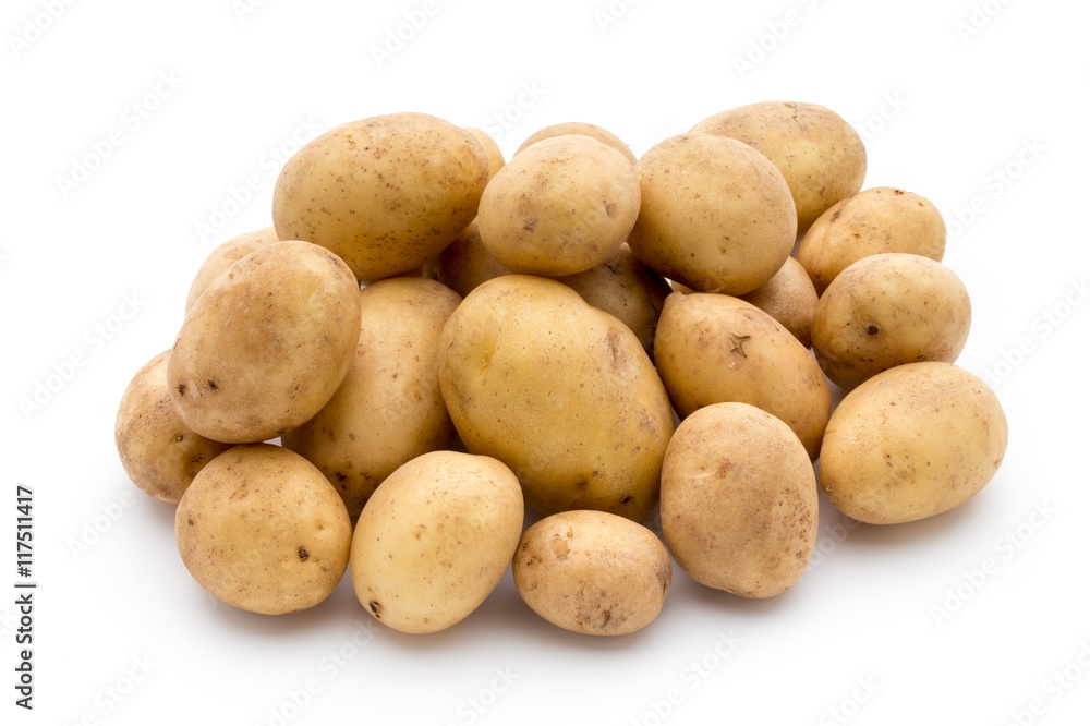 New potato isolated on white background. New potato isolated on white background.