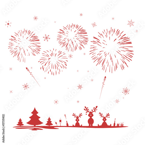 Weihnachten und Feuerwerk