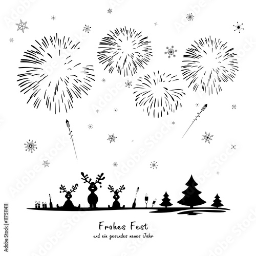 Weihnachten und Feuerwerk