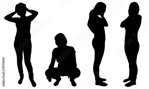 set of women in despair