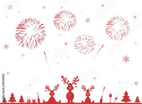 Weihnachten und Feuerwerk