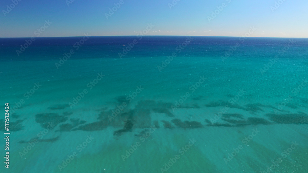 Fototapeta premium Water color of Palm Beach, aerial view of Florida