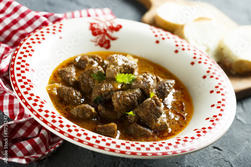 Photography Classic beef goulash with tomatoes