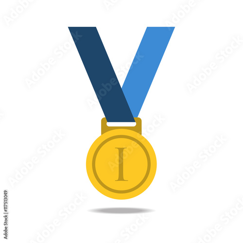 Gold medal with ribbon