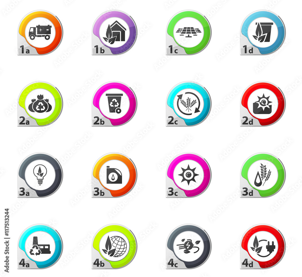 Alternative energy icons set Alternative energy icons set