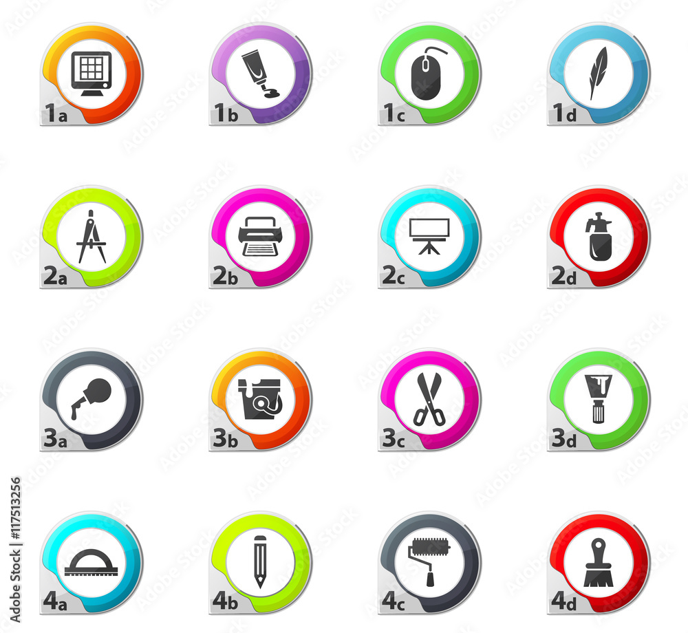 Art tools icons set Art tools icons set