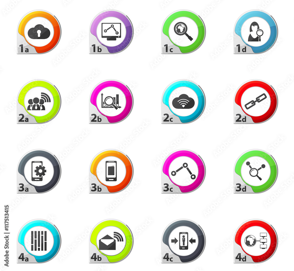 Data analytic icons set Data analytic icons set