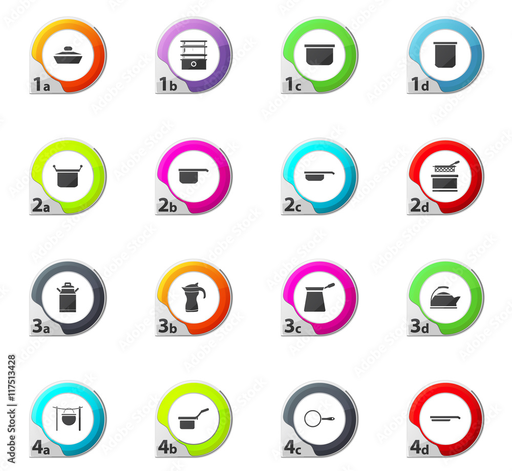 Dishes Icons set Dishes Icons set