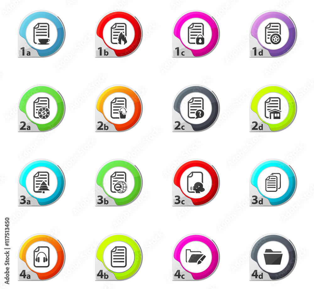 Documents icons set Documents icons set