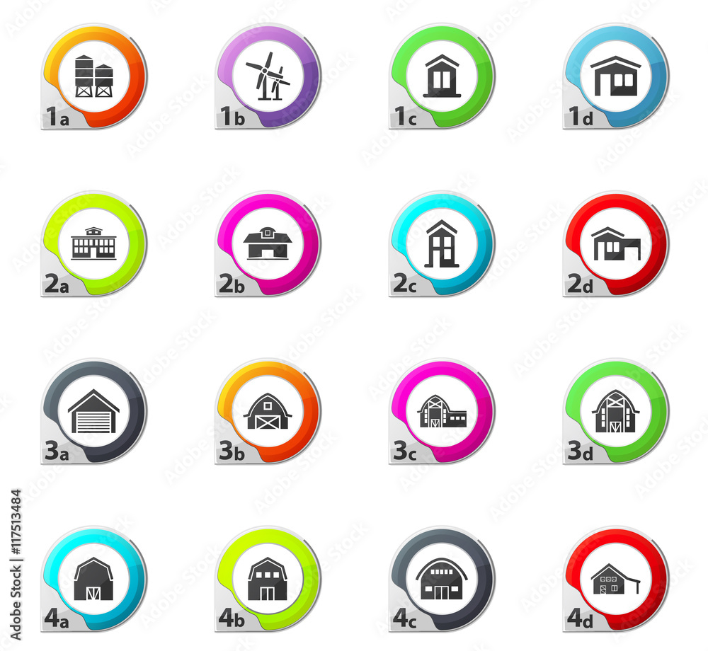farm building icon set farm building icon set