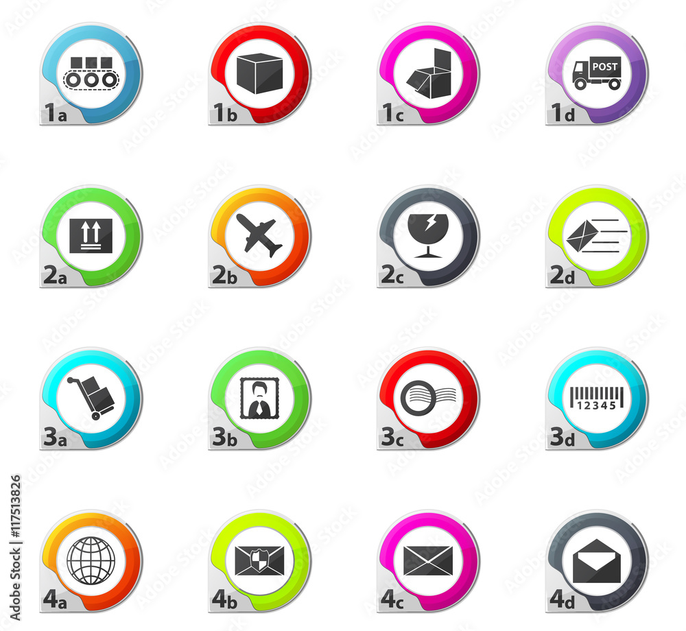 Vector post service icons set Vector post service icons set