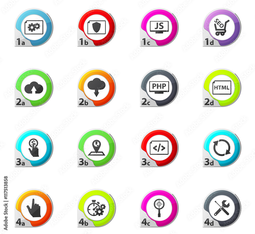 SEO and development icon set SEO and development icon set