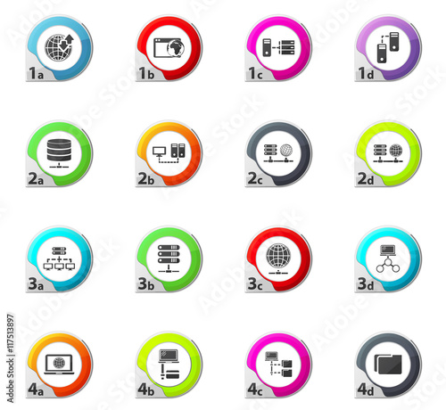 Internet, server, network icons set