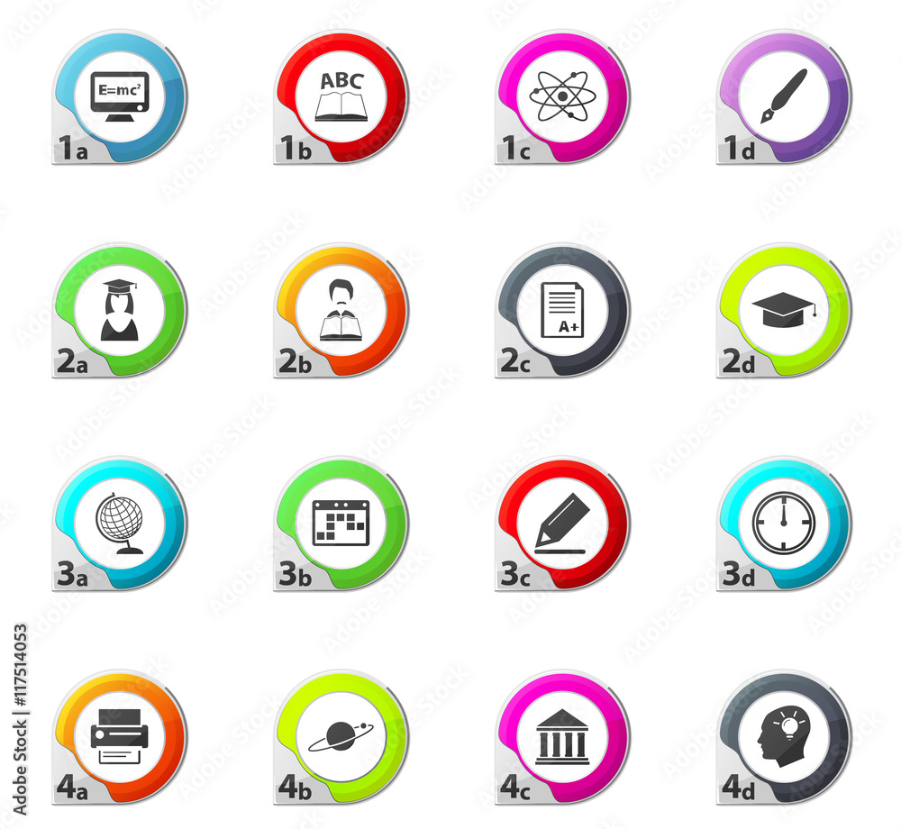 University icons set University icons set