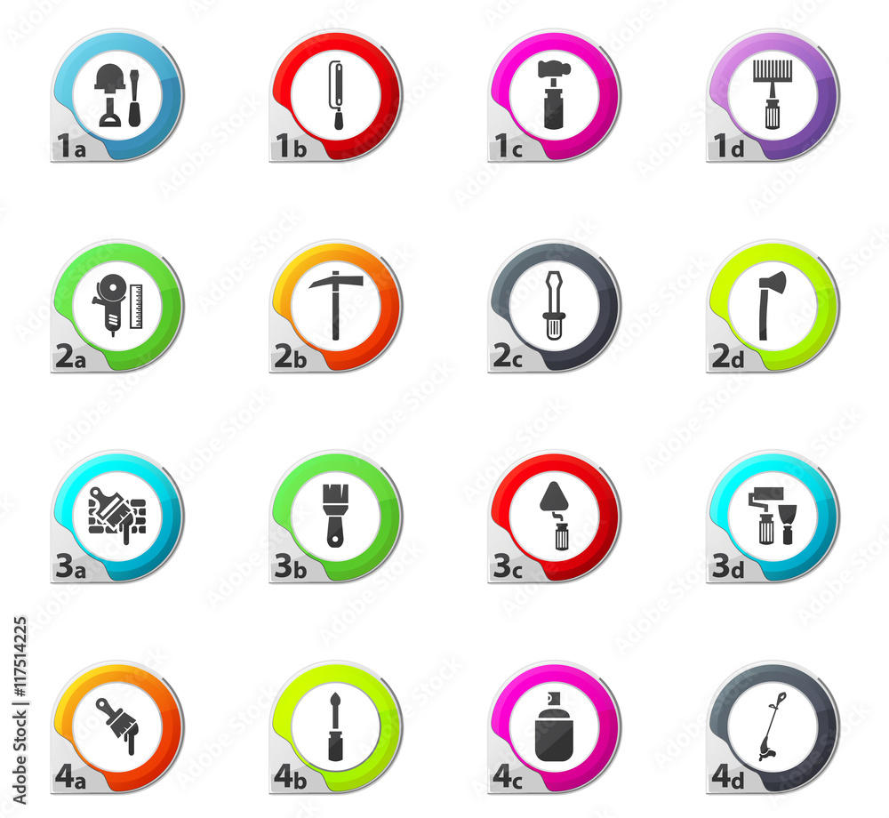 Work tools icons set Work tools icons set