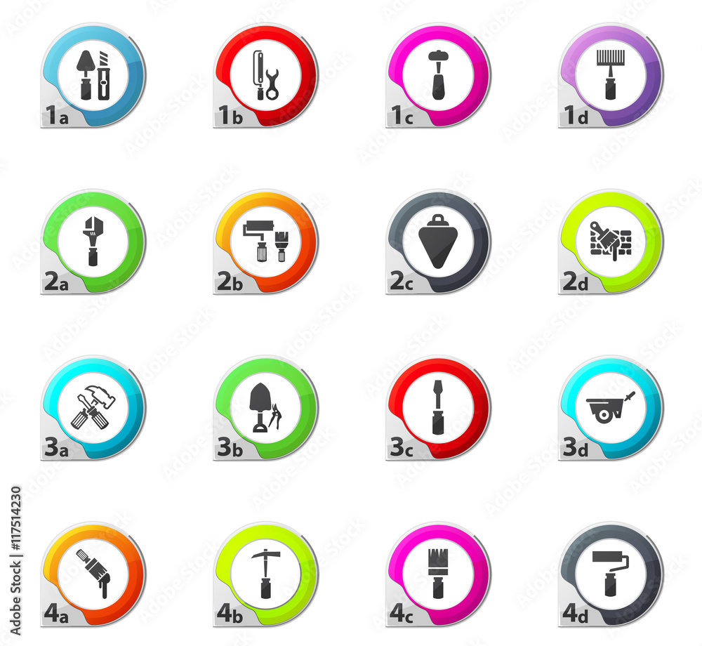 Work tools icons set Work tools icons set
