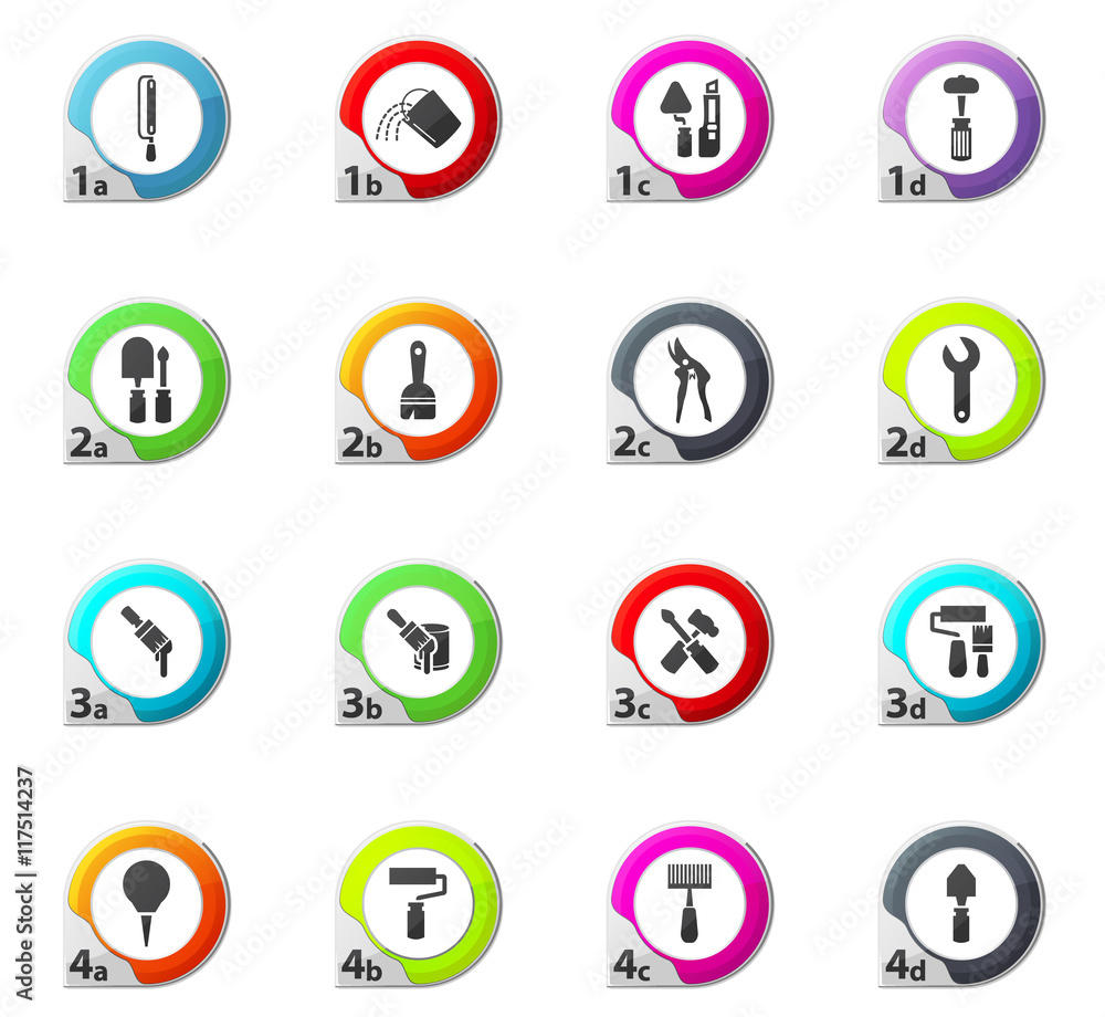 Work tools web icons for user interface design Work tools web icons for user interface design
