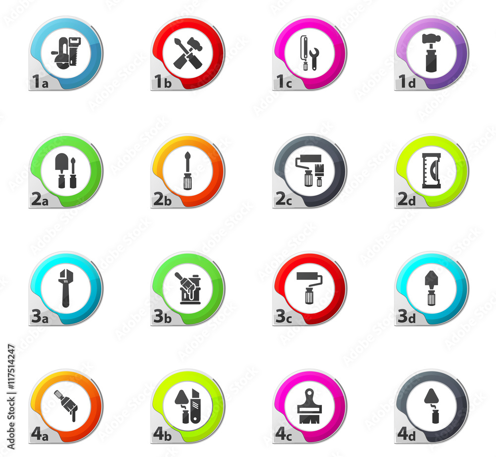 Work tools icons set Work tools icons set