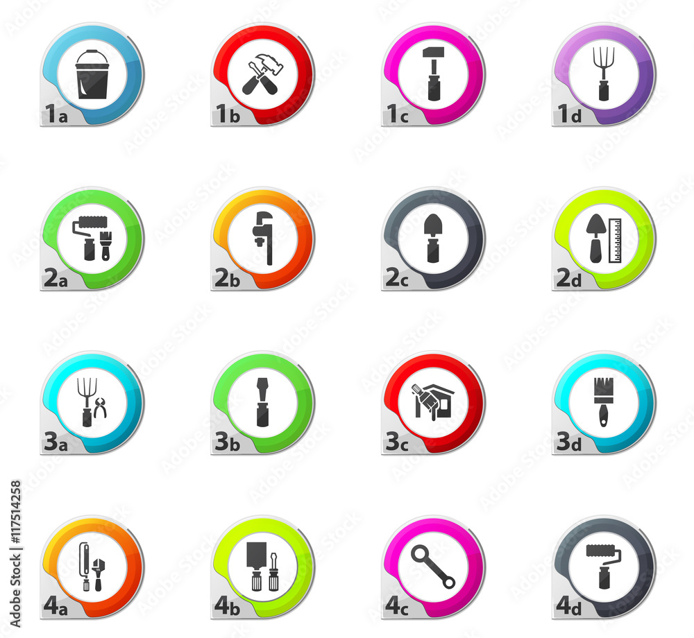 Work tools web icons for user interface design Work tools web icons for user interface design