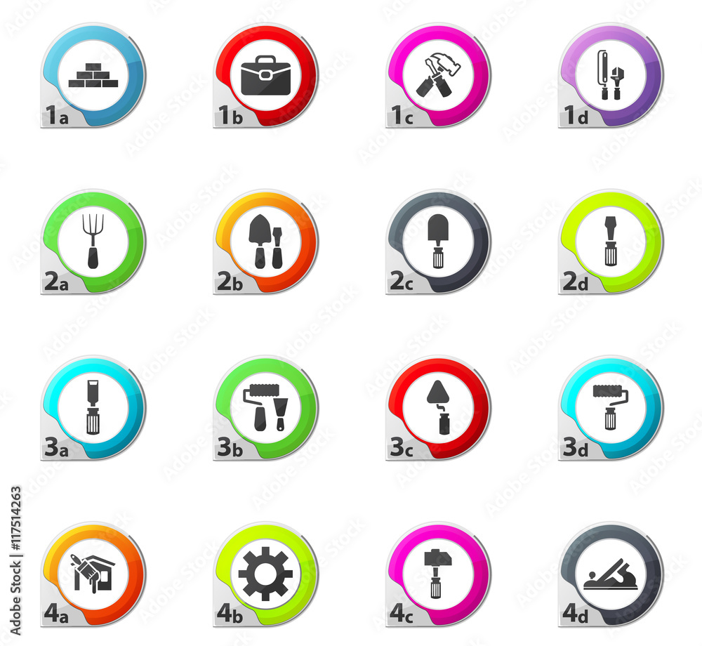 Work tools web icons for user interface design Work tools web icons for user interface design
