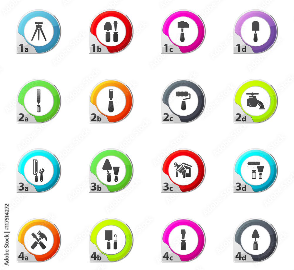 Work tools icons set Work tools icons set