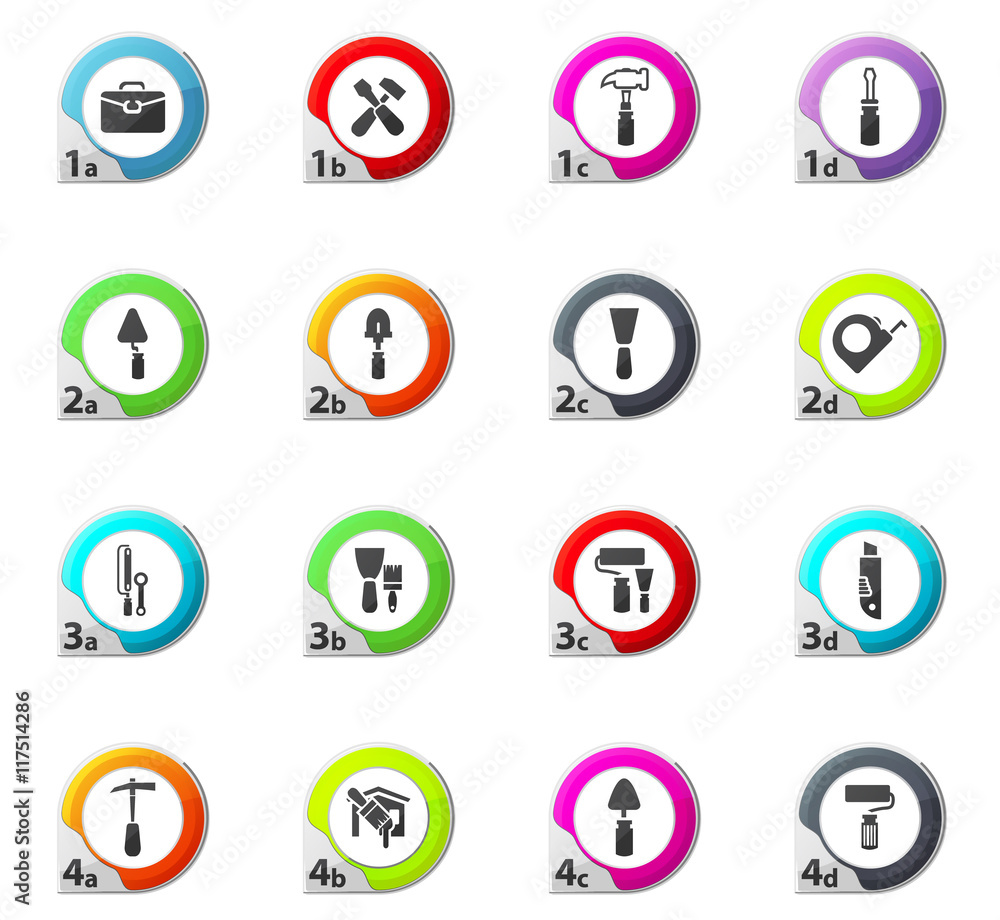 Work tools icons set Work tools icons set