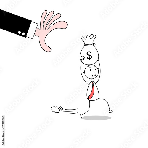 Hand trying to steal money from employee