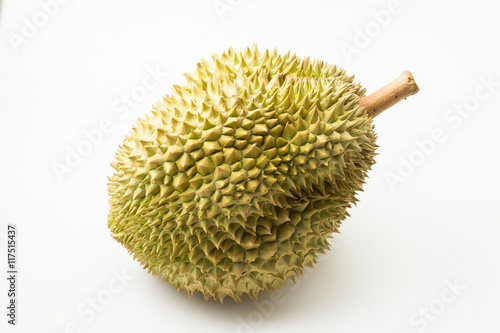 King of fruits, durian on white background
