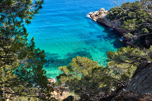 Fototapeta Naklejka Na Ścianę i Meble -  Lagoon with a turquoise water. Costa Brava, Catalonia, Spain
