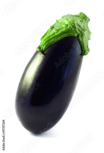 One fresh eggplant isolated on white