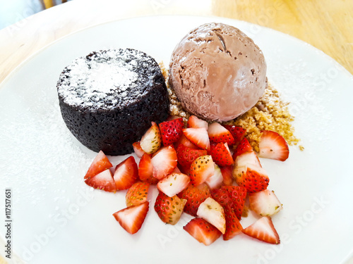 Chocolate lava with  ice cr...
