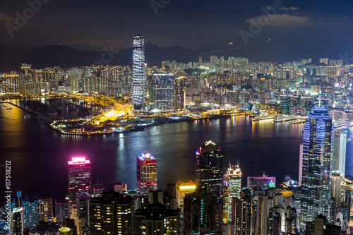 Hong Kong skyline at night